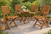 Set of 4 Acacia Wood Folding Garden Chairs