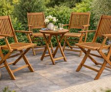 Set of 4 Acacia Wood Folding Garden Chairs