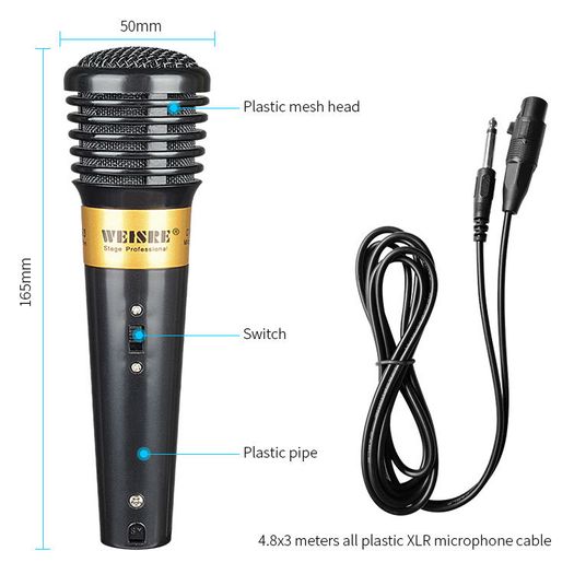 WEISRE Wired Microphone Black