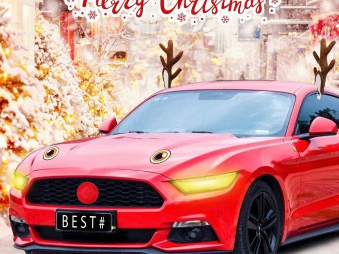 Car Reindeer Antlers and Nose, New Christmas Car Decorations Plush Rudolph Costume Kit for Xmas, Reindeer Antlers for Car with Eyes, Ears and Tail (FREE POSTAGE)