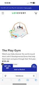 Lovevery baby play gym mat including sensory strands