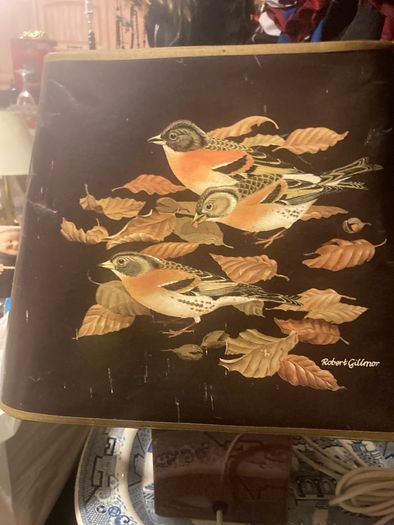 1960s bird themed table lamp free postage