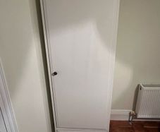 IKEA Visthus / Solgul Style Single Door Wardrobe / Storage Cabinet - White with Drawer