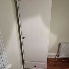 IKEA Visthus / Solgul Style Single Door Wardrobe / Storage Cabinet - White with Drawer