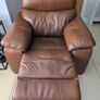 Brown Leather Reclining Chair. (Manual) Image 4