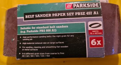Parkside Belt Sander Sanding Paper Set Various Grit 6 Sheets