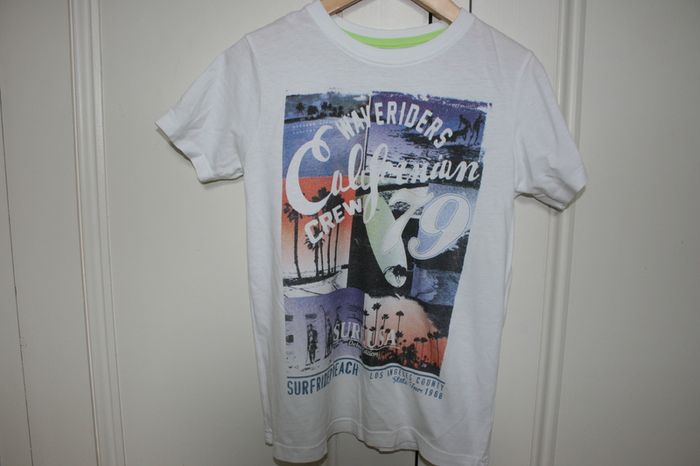 Boys White Logo Print Short Sleeve Top Age 8 - 9 Years