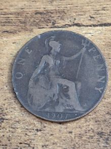 Great Britain UK 1907 One Penny Edward VII - free standard postage