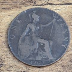 Great Britain UK 1907 One Penny Edward VII - free standard postage
