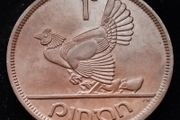 [#2652] - Ireland 1948 | Irish 1d | 1 Penny | Hen with Chicks | KM.11