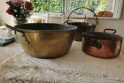 Very old antique pots 2 Brass / 1 copper