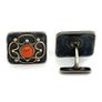 Rare Antique Servoz Paris Silver and Gold Cufflinks with Coral Image 3