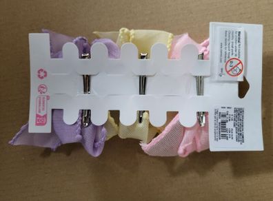 Pastel colors 3 piece set hair bow/clips