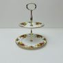 Vintage Royal Albert "Old Country Roses" Two Tier Cake Stand Image 3