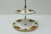Vintage Royal Albert "Old Country Roses" Two Tier Cake Stand
