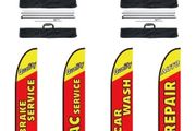 Auto Repair Advertising Feather Flag with Pole Kit, Advertising Flags for Business Outside, Includes 4 Banner Flags, 4 Poles, 4 Ground Stakes,