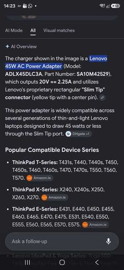 Lenovo Original Laptop Charger - 45W/65W