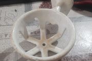 Antique Wall Mounted Cast Iron White Porcelain Cup Holder, Postage Available or Collection