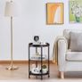 Industrial Nordic End Table, 3-Tier Round Side Table with Storage Shelf Edge Protection Tray, Sturdy Metal Frame Coffee Table Bedside Table for Living Room Bedroom Small Spaces MULTIPLE COLOURS AVAILABLE (FREE POSTAGE) Image 5