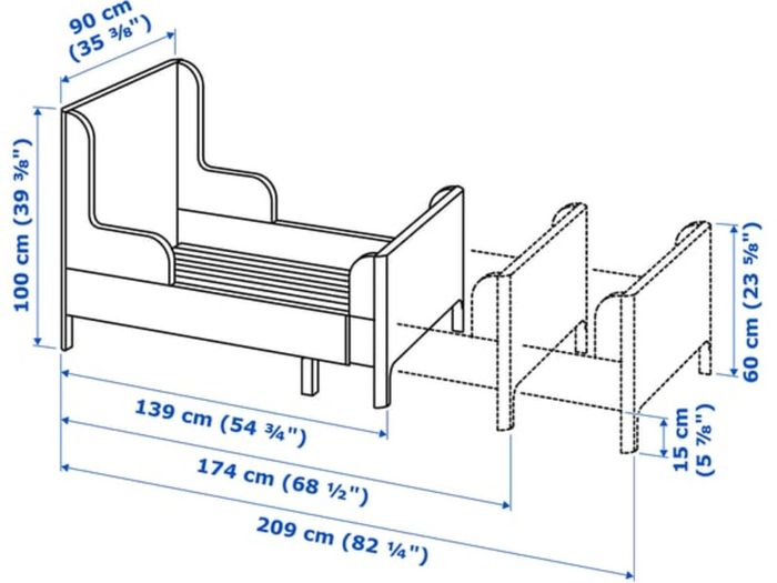 BUSUNGE IKEA Extendable Child Bed with Mattress
