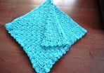 Crochet baby blanket. Aqua blue/green