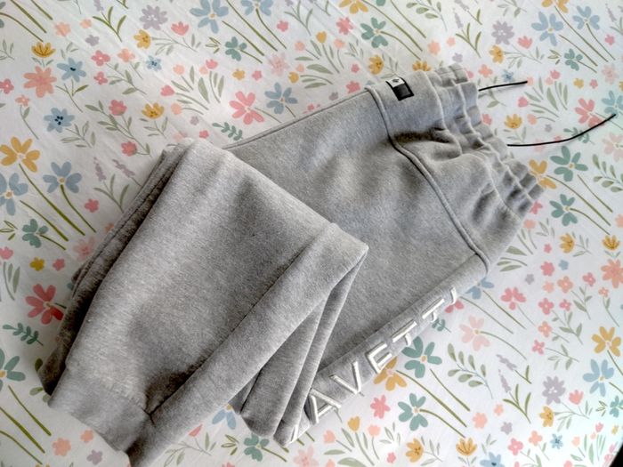 Mens Zavetti Canada Grey Cotton Joggers Large