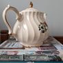 Vintage Sadler England Dark Red and White Roses Teapot Image 4