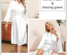 Women's Satin Kimono Robe Bride Bathrobe and Dressing Gown Nightgown Pajamas