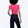 ZARA Red Ribbed Bodysuit Size S / EUR 36 Image 4