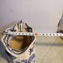 Vintage Rare medium Mason's Patent Ironstone Porcelain Pitcher/creamer Manchu England 51/2". but is damaged have chips on top rim and discoloured. Image 3