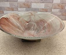 Large 26cm Hand-Blown Art Glass Centerpiece Bowl