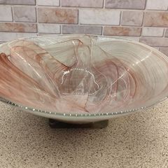 Large 26cm Hand-Blown Art Glass Centerpiece Bowl
