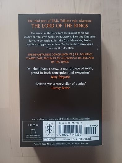 The Lord of the Rings 3 Volumes by J.R.R. Tolkien (Fantasy Paperbacks 2002)