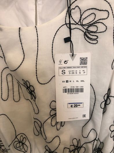 Embroidered Crop Top - Zara NEW