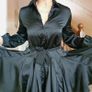 Black Silky Satin Blouse Dress, size 10 Image 2