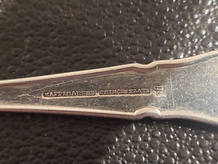 Vintage Mappin & Webb silver spoons in original box