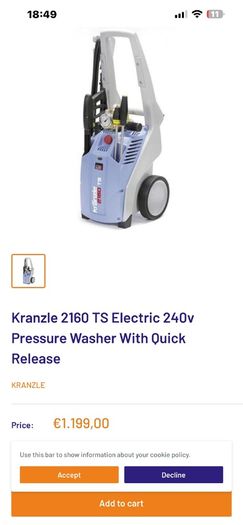 Kranzle 2160 ya power washer