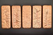 5kg Custom Hand-Poured .999 Copper Bar Lot (5x 1kg Bars)