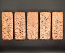 5kg Custom Hand-Poured .999 Copper Bar Lot (5x 1kg Bars)