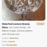 Waterford Crystal Lismore Decanter, Brandy Glasses Image 5