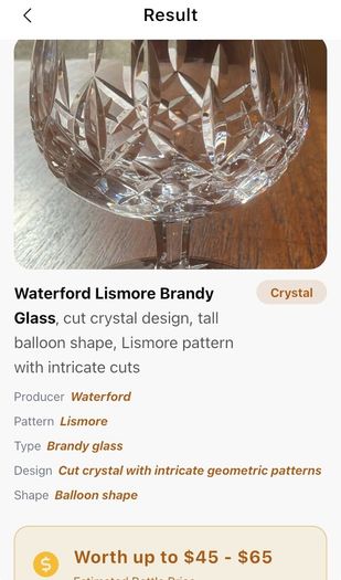 Waterford Crystal Lismore Decanter, Brandy Glasses