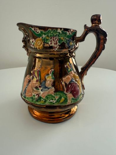 Antique Victorian Staffordshire Copper Lustreware Collection. 5 Pieces
