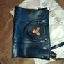 Michael Kors Nouveau Hamilton Medium Zip Satchel Crossbody Navy Faux leather Image 9