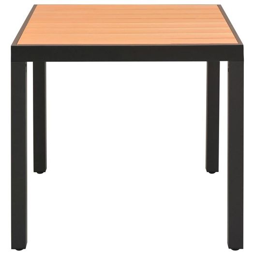 Garden Table Brown 80x80x74 cm Aluminium and WPC