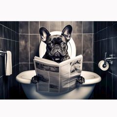 Funny Bulldog Glass Wall Art Brand New