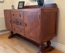 Vintage Solid oak sideboard cabinet buffet