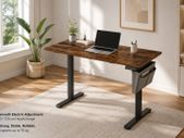 Electric Height Adjustable Standing Desk 140 cm Sit Stand Office Desk Home Office Computer Workstation
