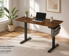 Electric Height Adjustable Standing Desk 140 cm Sit Stand Office Desk Home Office Computer Workstation