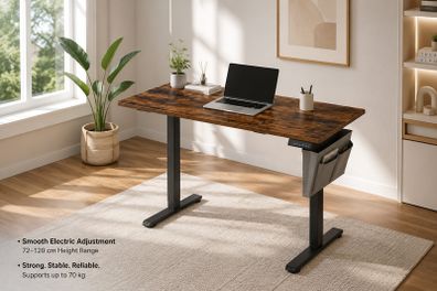 Electric Height Adjustable Standing Desk 140 cm Sit Stand Office Desk Home Office Computer Workstation
