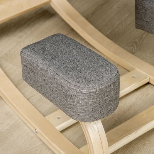 Kneeling chair, ergonomic seat stool, padded stool for healthy sitting posture, birch wood, 120 kg load capacity, Gray